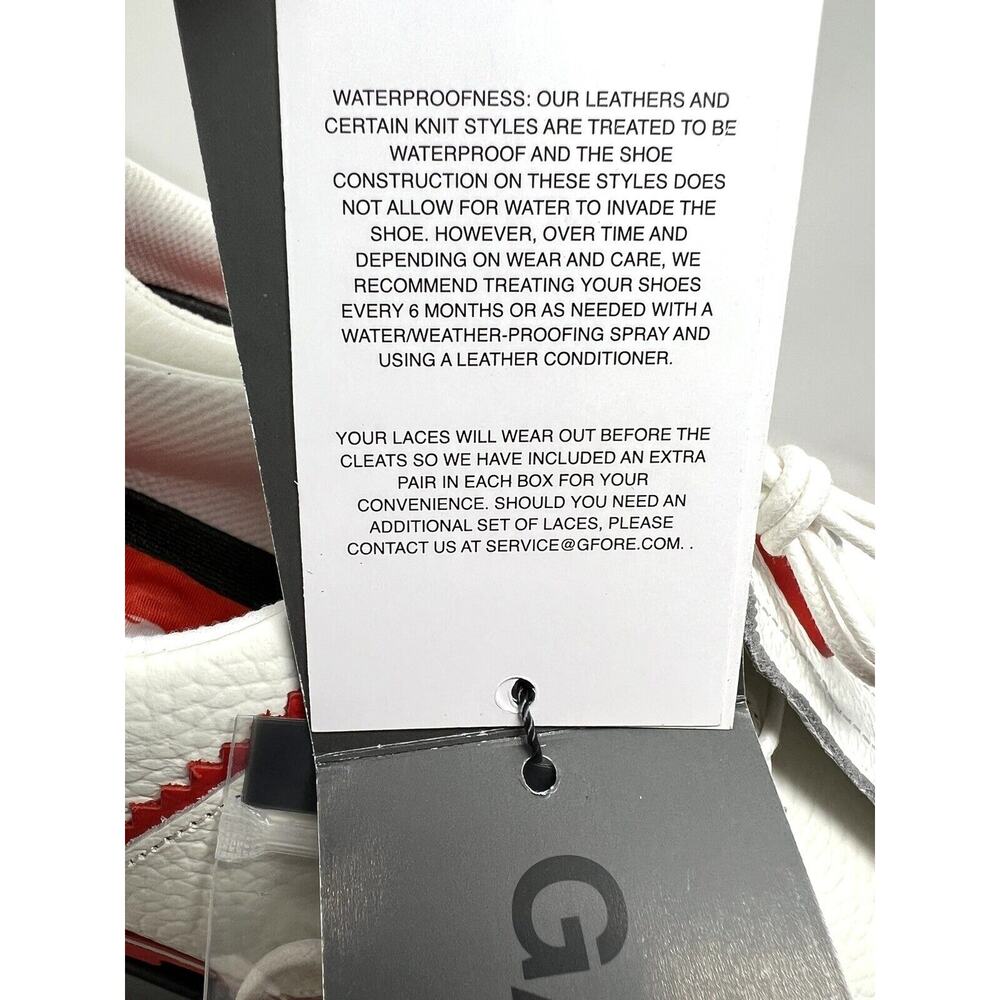 G/Fore G4 Kiltie Gallivanter Golf Shoes Womens Size 8.5 SNOW POPPY White Red - Picture 10 of 16